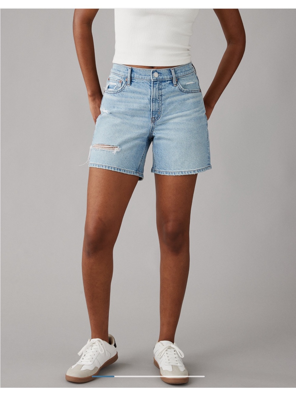 American Eagle 6” super high waisted relaxed denim shorts